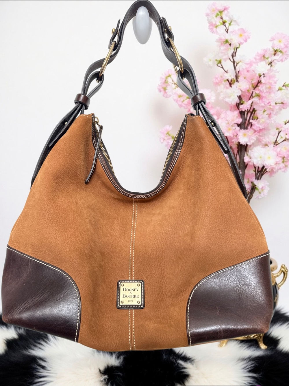 DOONEY & BOURKE SUEDE & LEATHER HOBO/SHOULDER BAG